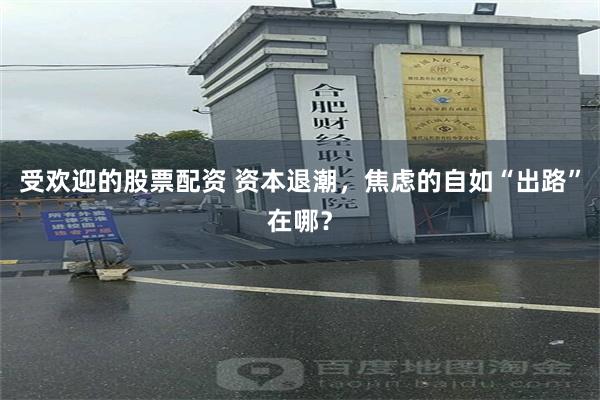 受欢迎的股票配资 资本退潮，焦虑的自如“出路”在哪？